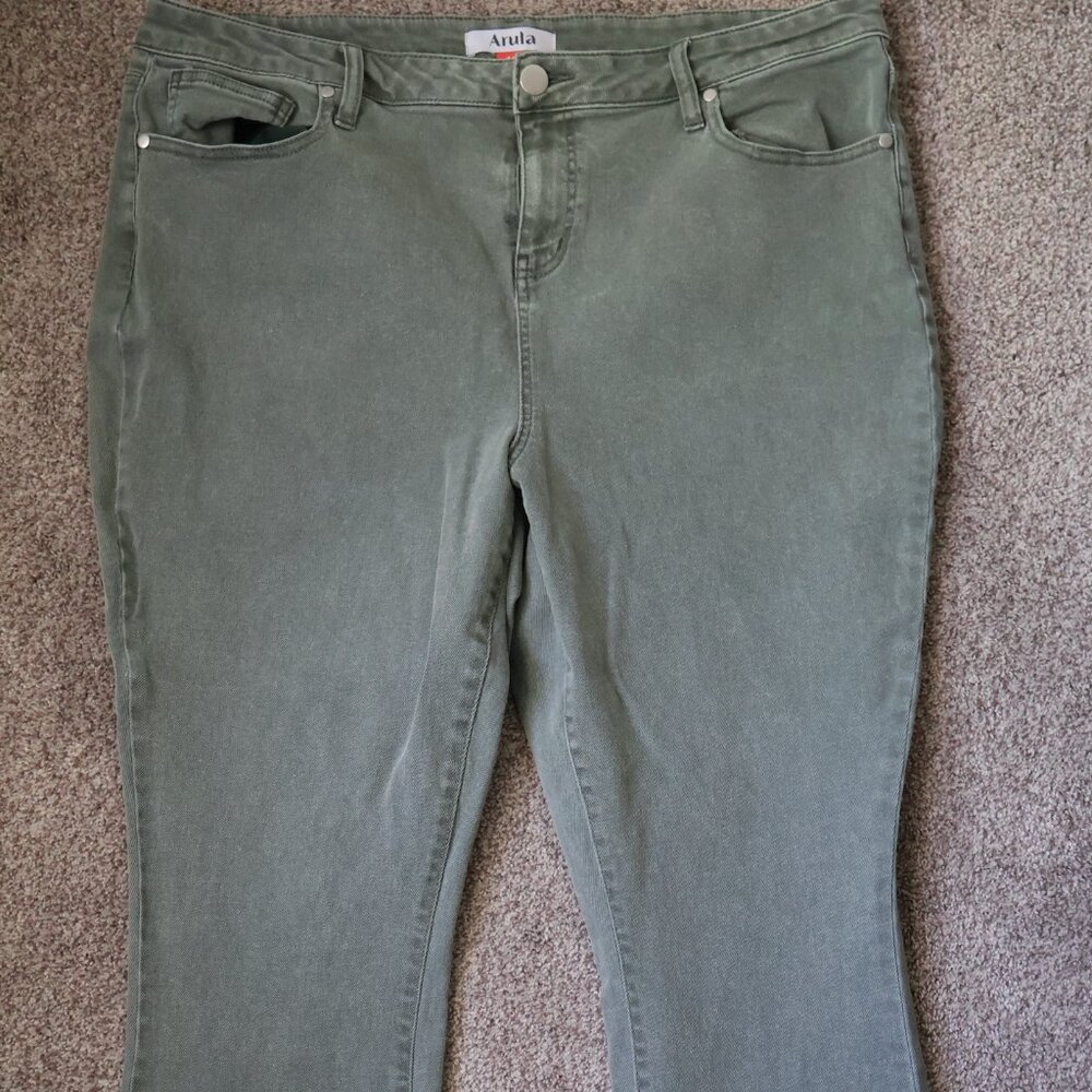 ARULA Green Flare Jeans